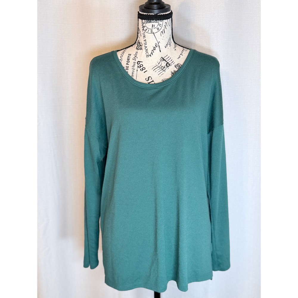 Banana Republic Long Sleeve Top Minimalist Teal Green Knit Size M